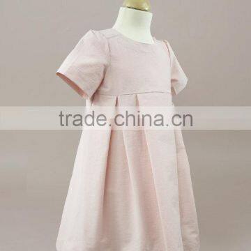 Latest Children Dress Designs Baby Girl Plain Pink Wedding Wear Girls Cotton Party Dresses Clothes photo-2