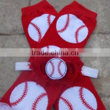 Wholesale Red Legging Football Pattern 100% Cotton Baby Leg Warmers photo-2
