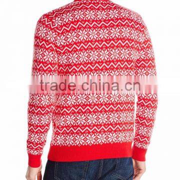 Men Red Sweater Red Santa Claus Pattern Christmas Clothes photo-2