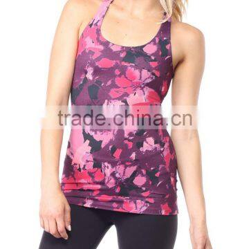 Wholesale Women's Yoga Dazed Floral Racerback Tank Top Racer Back Gym Wear photo-4