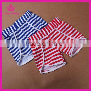 Stripes cutting newborns pom pom shorts hotsale baby products comfortable cotton kids shorts sports shorts