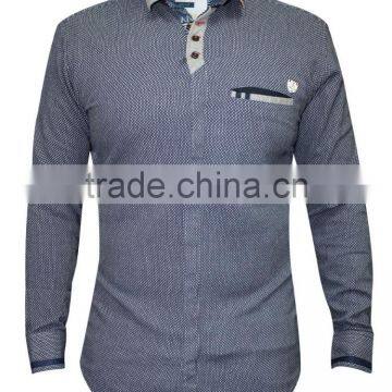 Blue Solid Casual Shirt photo-5