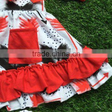 Infant Baby Girls Boutique Clothing Sets Toddler Outfits Baby Feather Red Swing Top Outfits With Match Headband photo-4