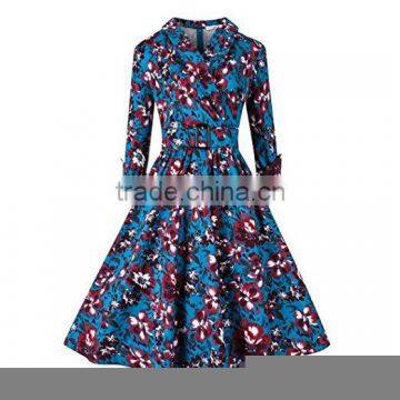 Walson Women's 1950s Vintage 3/4 Sleeve Rockabilly Swing Dress