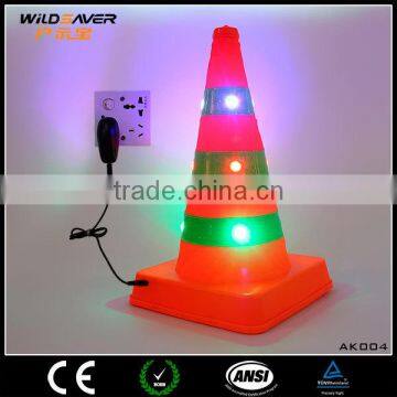 RGB lighting LED reflective safety road way traffic cone