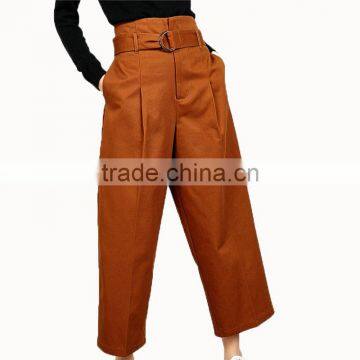 Spring Custom Design Women High Waist Wide Leg Pants photo-2