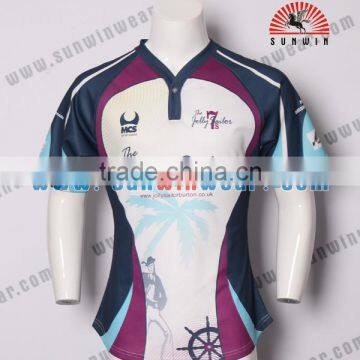 New style rugby jersey/OEM cheap sublimation rugby jersey