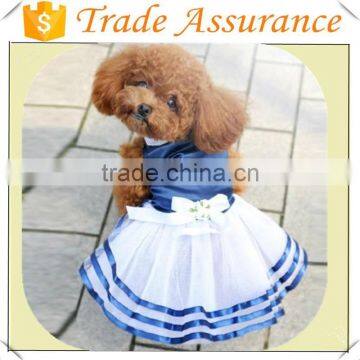 New Blue Pet Dog Navy Dress Puppy Dog Cute Dress Costume Chihuahua Clothes photo-3