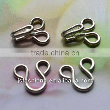 Fashion 4# metal hook and eyes closure fasterner with silver color