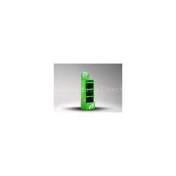 Four Tiers Cardboard Display Stand , Green Color Retailer Display Rack