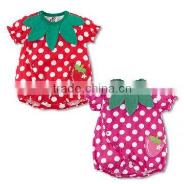 2016 summer fruit style dot baby romper