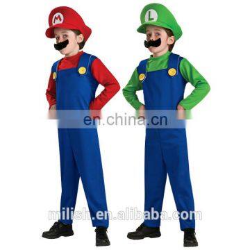 2017 hot wholesale funny halloween costumes cosplay super mario brother costumes for kids MFJ-0075