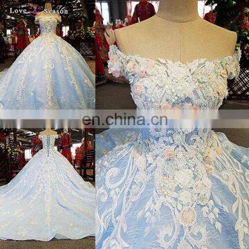 LS00385 off Shoulder Light Blue Carnival Theme Evening Gowns in India Cocktail Party Dress photo-2