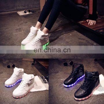 Factory Wholesale Hot Fashion Cool Light up Shoes Street Dance Luminous High Top LED Sneakers Casual Shoes for Men Women photo-5