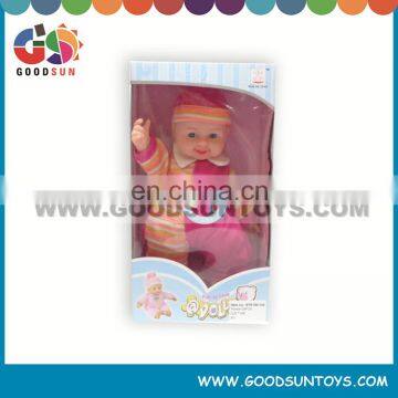 Big eyes baby alive doll with pink hat and clothes