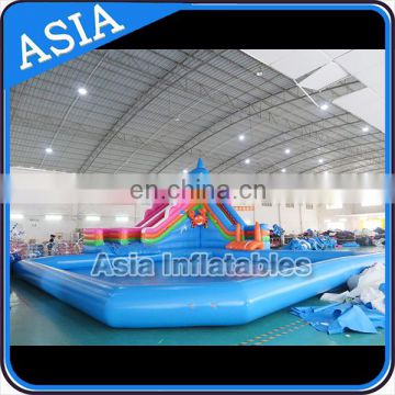 New Design Lovely Dolphin Giant Inflatable Water Park with Colorful Swiming slides for Sale