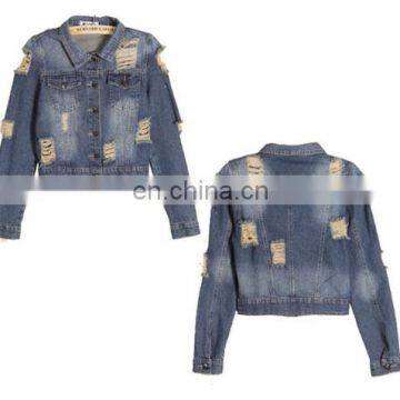 wholesale distressed denim jackets -denim Varsity Jackets