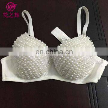 American hot sale handmade full pearl beading belly dance bra