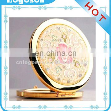 personalized portable handbag metal cheap compact mirrors souvenir