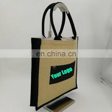 Big Plain Trendy Carrier Gusset Jute Bag photo-3