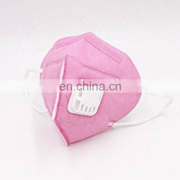 Folded Shape Ear-Loop Ffp3 Polyester Nonwoven Fabric Antidust Pink Face Mask