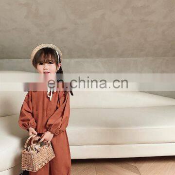 6752/Baby Girls Solid Peter Pan Collar Top With Ruffles Pants Set High Quality Boutique Girls Suit photo-5