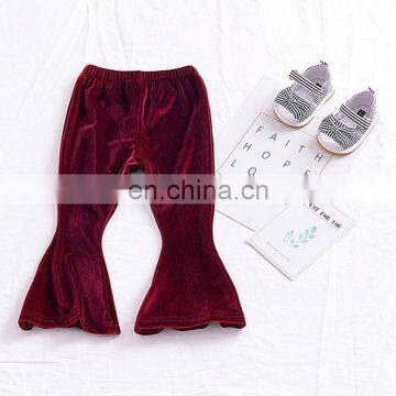 Baby Girls Kids Boho Floral Bell Bottom Velvet Ruffle Leggings Flare Pants 2 Colors Sz80-90 photo-6