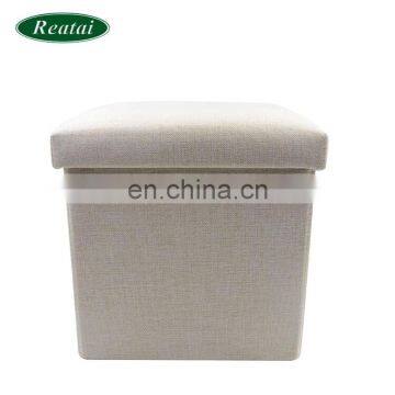 Reatai Furniture Manufacturer Printed Velvet Fabric Ottoman Storage Box photo-4