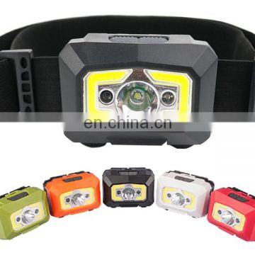 Outdoor Head Lamp LED Rechargeable USB Waterproof Sensor Spot Headlamp for Camping