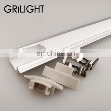 Led aluminum profile with cover and end cap under cabinet led strip light