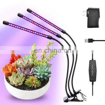 Full Spectrum Triple Head Gooseneck Clip-On Desk   led Plant Grow Lights for Indoor Plants