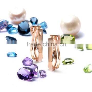 14K Rose Gold Earring With Diamonds and Sapphires photo-4