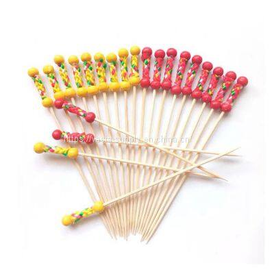 Pack 200 bead 12cm bamboo sticks for buffet table Ideal to make drinks at parties