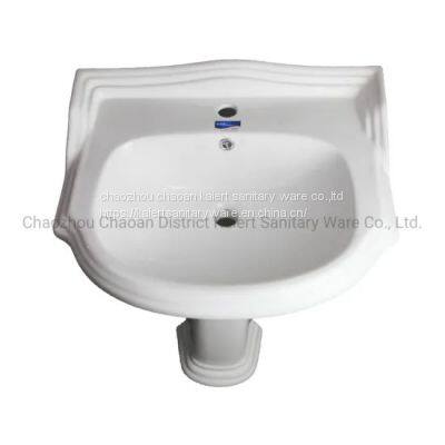 Bathroom Sanitary Ware Ceramic One Piece Pedestal Basin photo-5