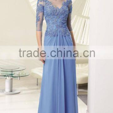 2014 New Arrive Elegant Mother of the Bride Dress With Beading and Appliques High Quality Boat Neck Mother of the Bride Dress photo-2
