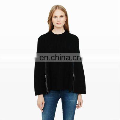 Womens Winter Cashmere Knit Ponchos With Zipper Wholesale