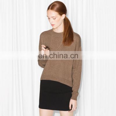 100% Cashmere Knitting Ladies' Round Neck Sweater Casual Loose Sweater