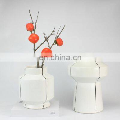 Modern Simple Classic Luxury Nordic Ceramic White Flower Vase Home Decoration