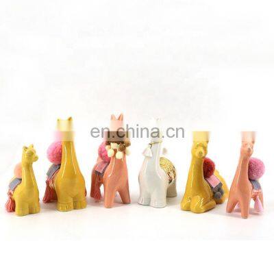 modern design colorful ceramic alpaca home accessories decoration ornament