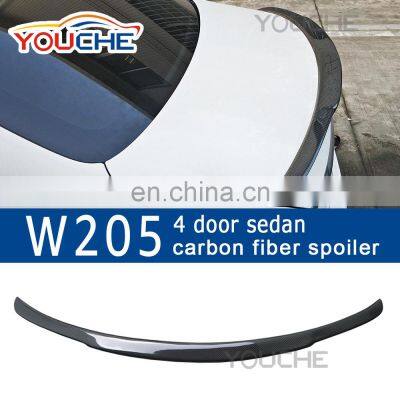 Carbon fiber B style rear trunk wings spoiler lid for Mercedes Benz C class W205 4 door sedan 2015-2019