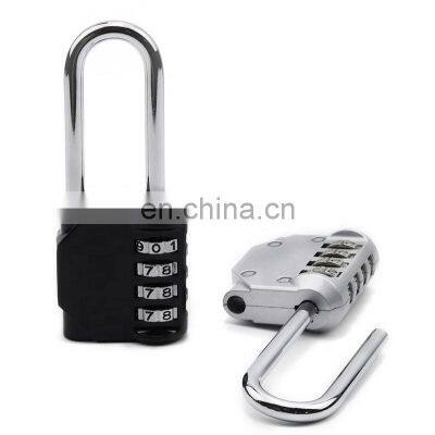 Amazon Hot Seller 4 Digit Zinc Alloy Long Shackle Password Combination Locks Luggages Door Safety Pad Lock photo-4