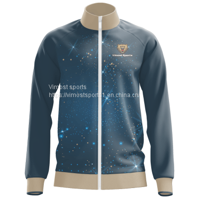 Custom Sublimation Jacket of Star Pattern with White Zipper of 2022