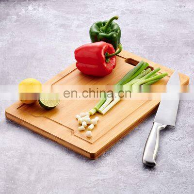 Eco Friendly High Quality For Kitchen Rectangle Natural Bamboo Cutting Board Set