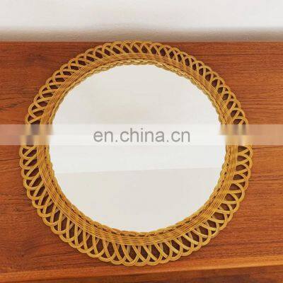 Mid Century Modern Wicker Mirror Rattan Mirror Wall Decor