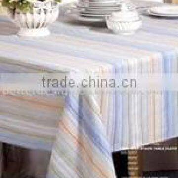 New Design Ready Made Polyester Stripe Stain Resistant Tablecloth