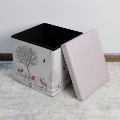 PVC ottoman with pattern