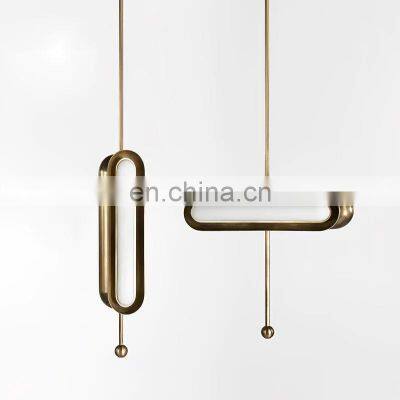 Hot selling metal brass pendant light living room hotel ceiling home decoration lighting clear glass pendant light