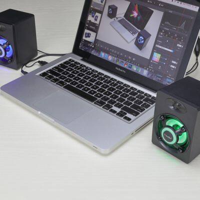 USB Speaker LED Rainbow Light Computer Gaming Speakers Lounder for Desktop Laptop Color Light Wireless Wired Pc Computer Speaker photo-5