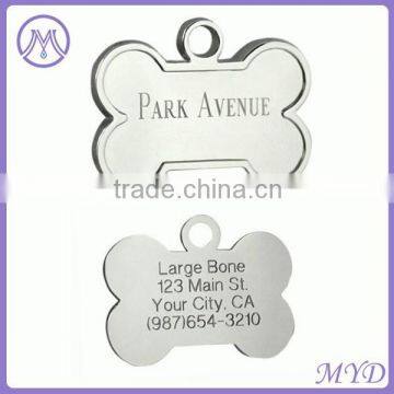 custom 925 sterling silver blank bone pet ID tag in wholesale