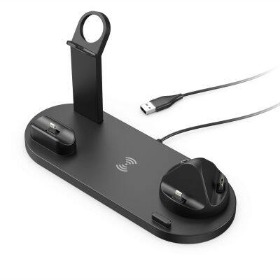 New Trending Phone Telephone 6 in 1 10w 15w wireless charging fast charger for Iphone/Earphone/Smart Watch Cellphone Accessories